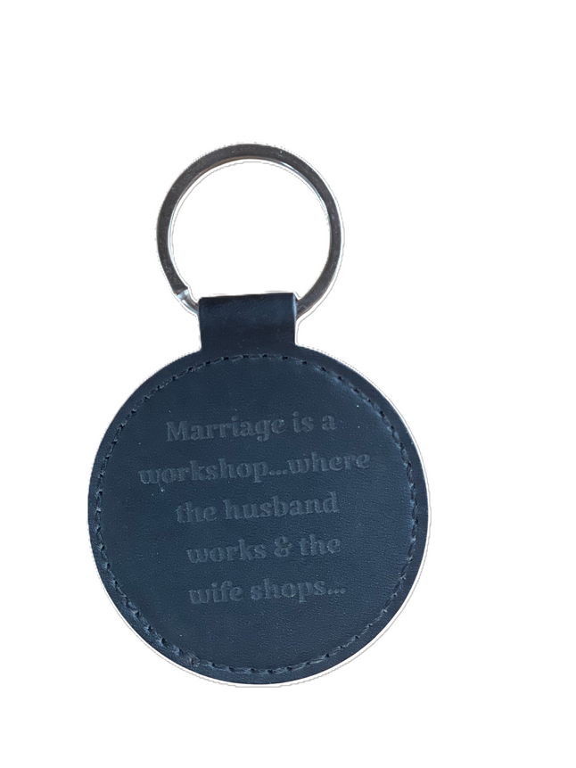 Round Leather Key Chain