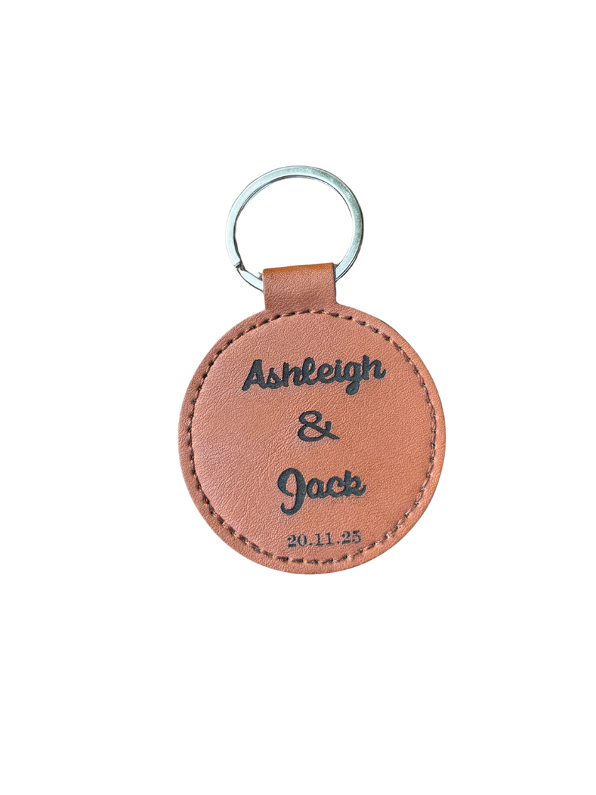 Round Leather Key Chain