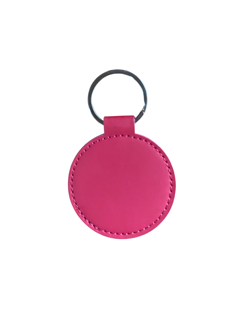 Round Leather Key Chain