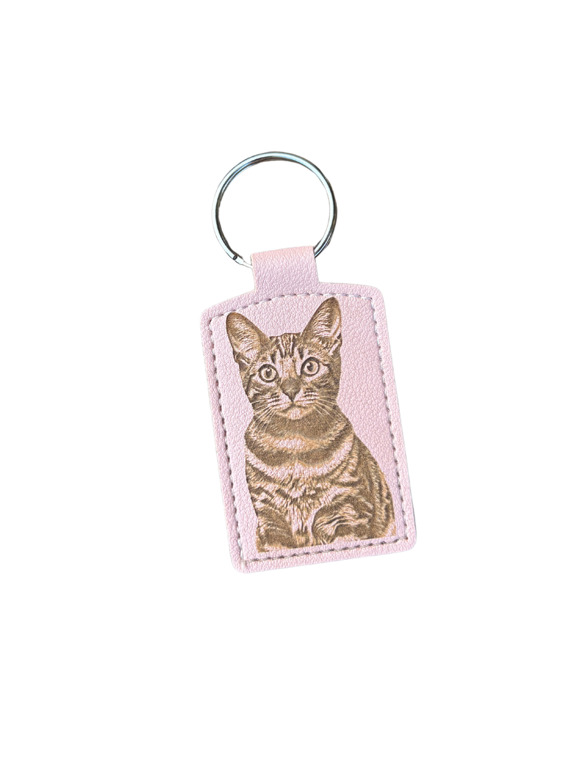 Rectangle Leather Key Chains