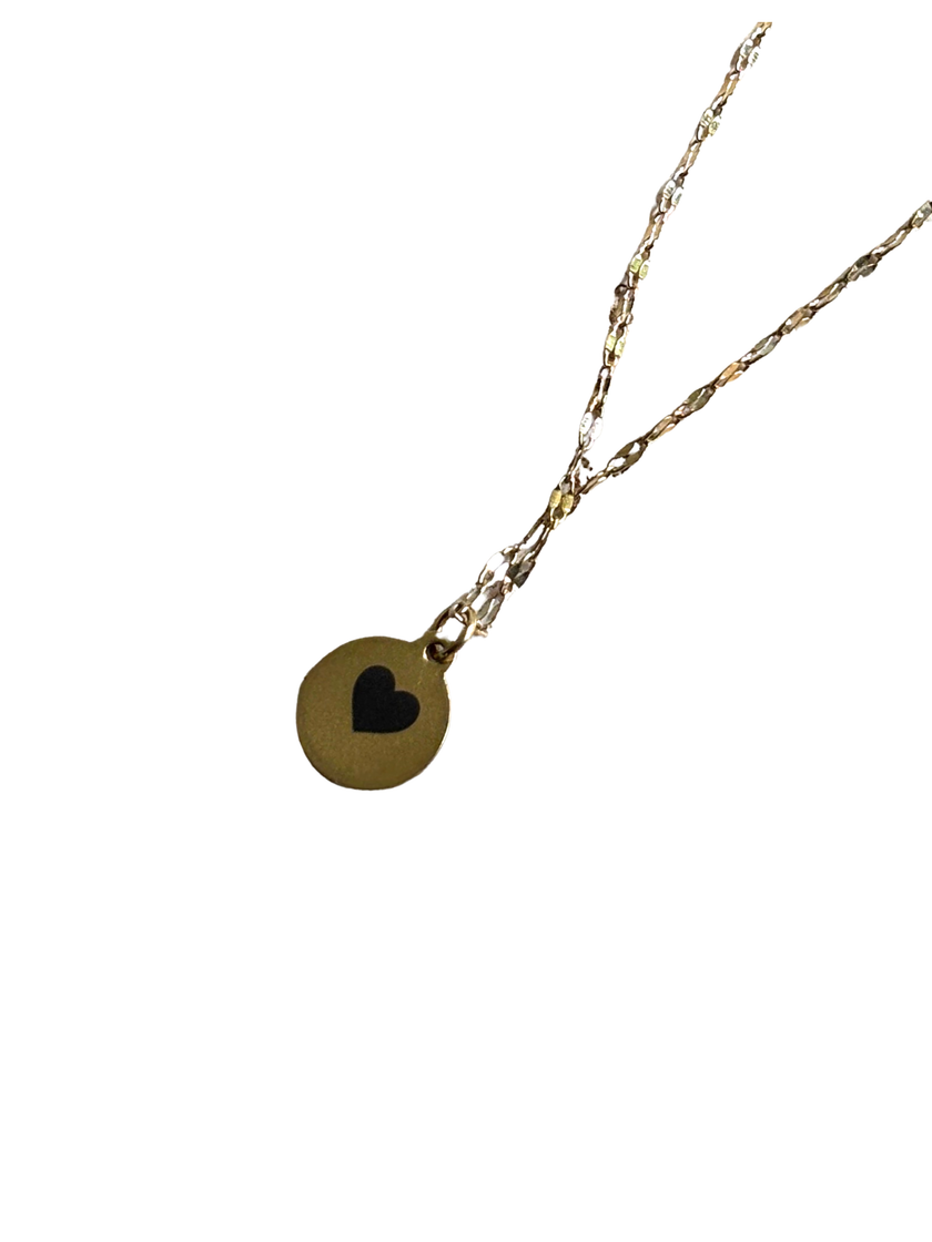 Gold plated round necklace - Stainless Steel