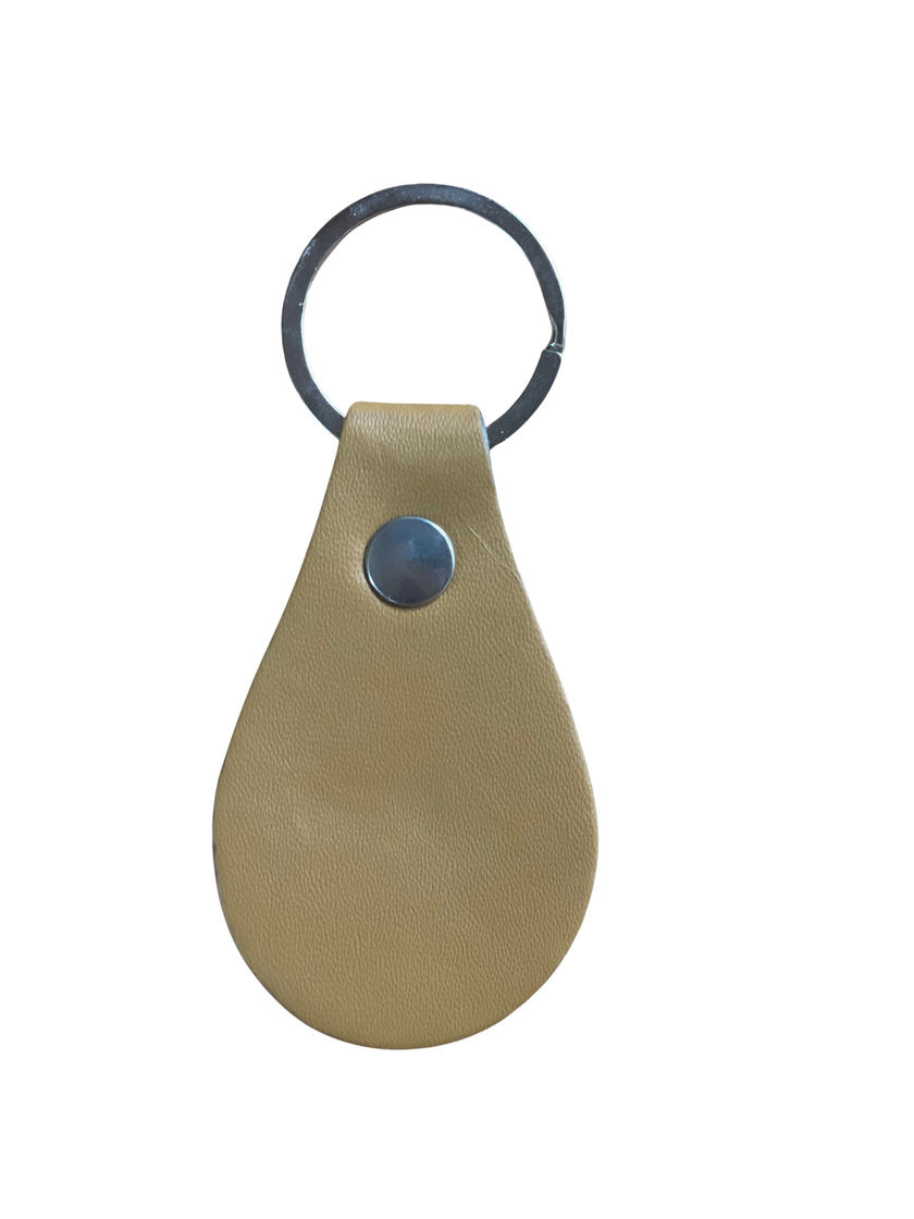 Tear Drop Leather Keychain