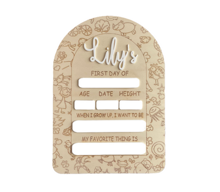 Personalized First Day Board