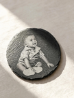 Round Black Slate Tile