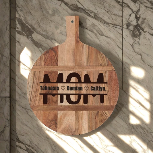 Acacia Round Paddle Serving Board