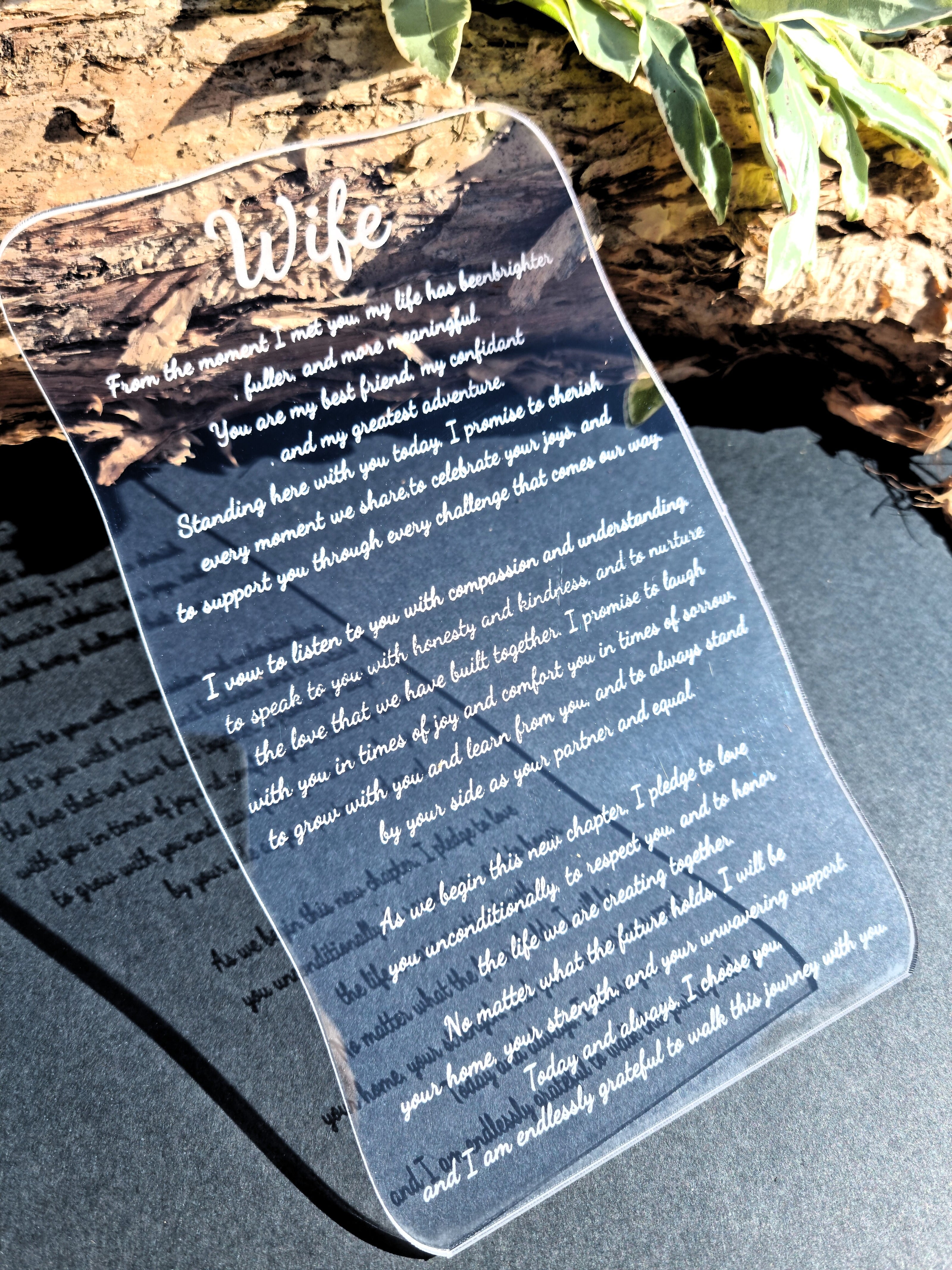 Vow Plaque